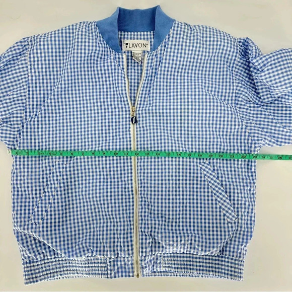 Vintage 90s Gingham bomber windbreaker jacket - Picture 8 of 8